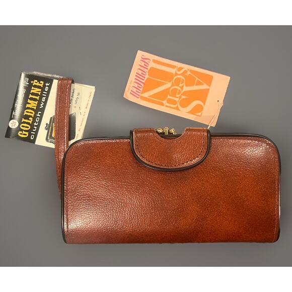 VTG New! McDuff Goldmine Clutch Wallet Change Purse Pockets Leather Billfold - Picture 1 of 9